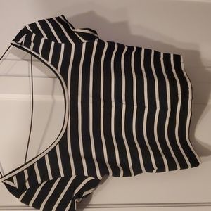 Mossimo Supply Co. Black and white striped, scoop neck crop top.